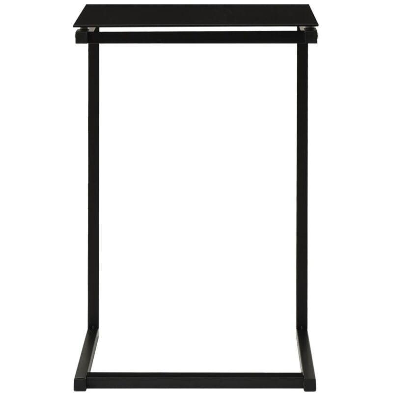 Siyah Temperli Cam Kare Cam Yan Sehpa-40x40x60 cm - 111373