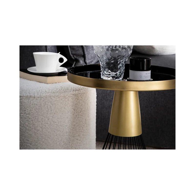 Siyah ve Gold Metal Yuvarlak Orta Sehpa 41 cm - 102159