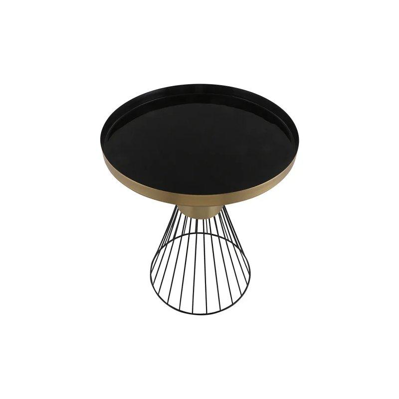 Siyah ve Gold Metal Yuvarlak Orta Sehpa 41 cm - 102159