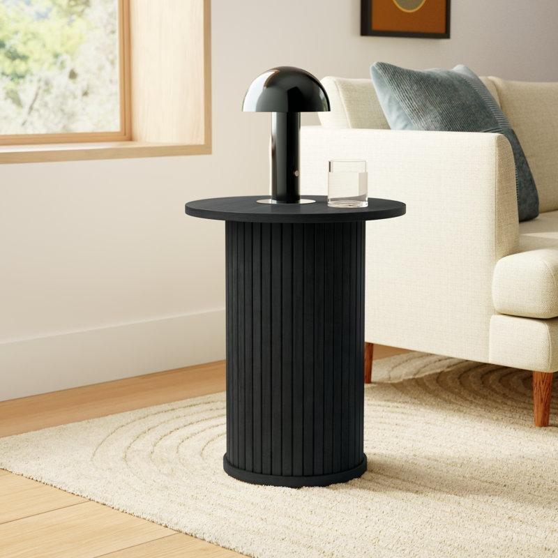 Siyah Yivli Mantar Zigon Sehpa 50 cm - 108391