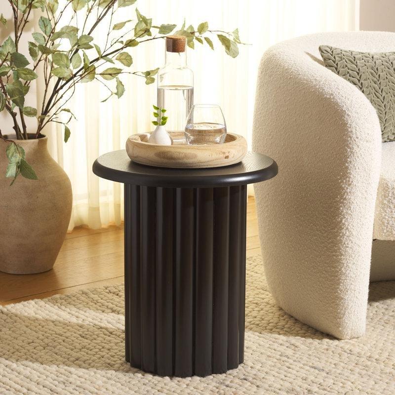 Siyah Yuvarlak Mantar Zigon Sehpa 50x50x45 cm - 108388