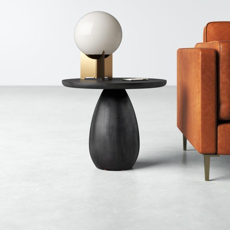 Siyah Yuvarlak Mantar Zigon Sehpa 55 cm - 108427