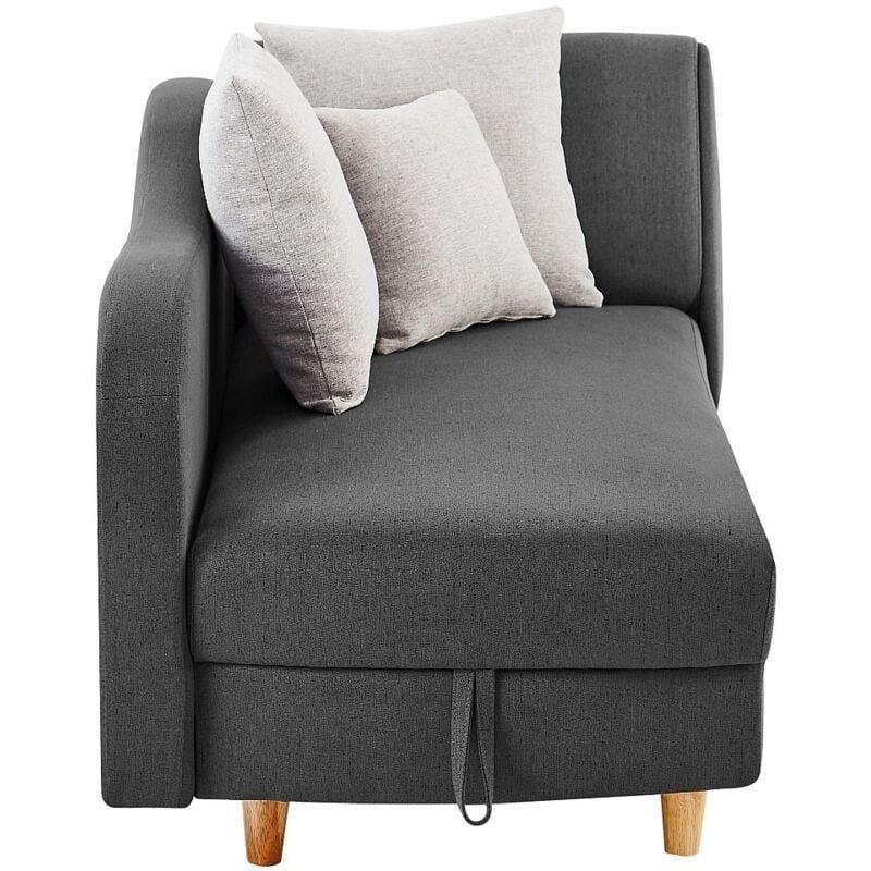 Sol Kollu Açılır Kasa Bölmeli Antrasit Kumaş Dinlenme Koltuğu 160x80x81 cm - 109235