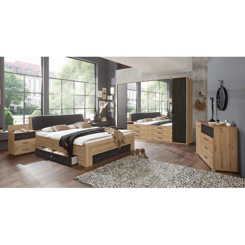 Sulzbach 6 Kapılı Gardrop Endüstriyel Ahşap ve Antrasit 270x210x58 cm - 90760
