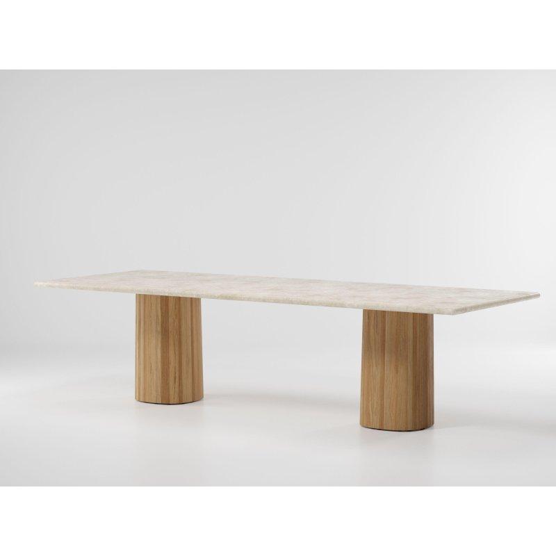 Teak ve Seramik Seramik Masa - 89443