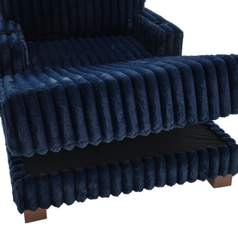 Tek Kişilik Kumaş Kaplamalı Puf Dinlenme Koltuğu, Bardaklıklı, 3 Yastıklı-L150 x 106 x 89 cm - 109451