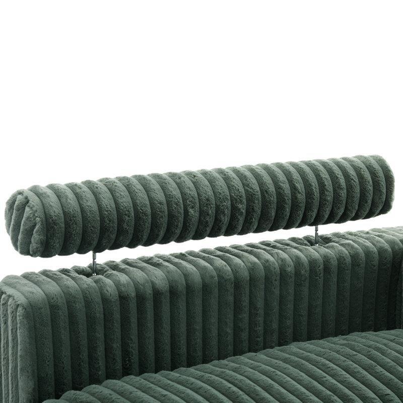 Tek Kollu Kare Kolçaklı Flanel Kumaş Kaplamalı Puf Dinlenme Koltuğu-89 x 105 x 166 cm - 109409