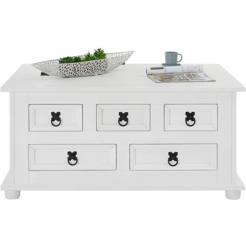 Tequila Masif Çam Ahşap Beyaz Orta Sehpa 82x44x31 cm - 103258