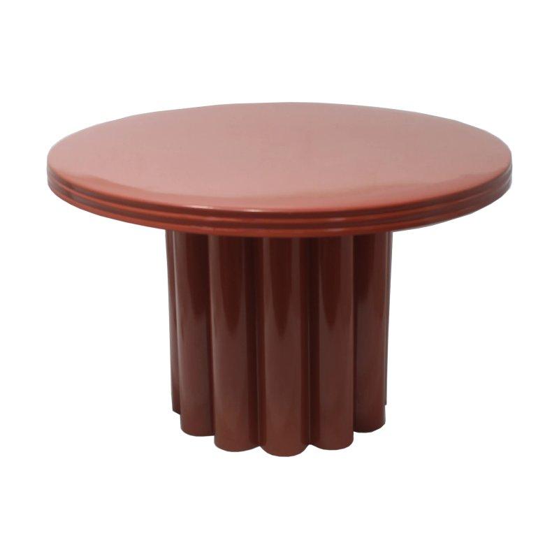 Terracotta Metal Silindirik Ayaklı Tasarım Yan Sehpa-57x34x57 cm - 110210