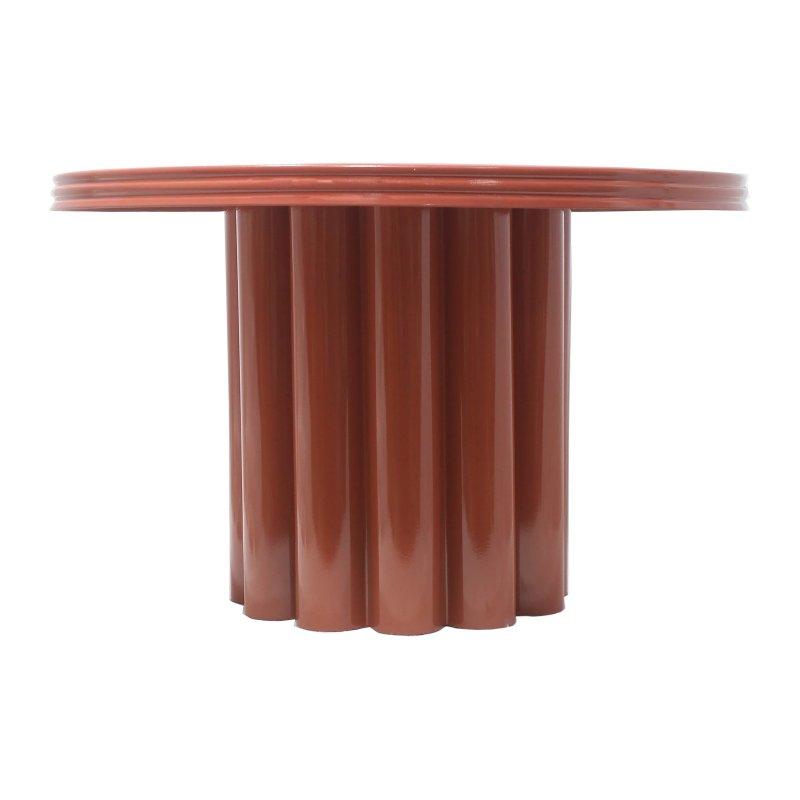 Terracotta Metal Silindirik Ayaklı Tasarım Yan Sehpa-57x34x57 cm - 110210