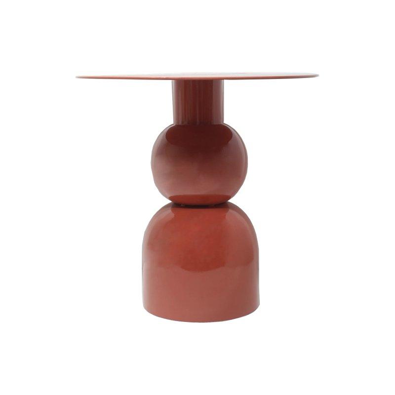Terrakota Metal Geometrik Ayak Tasarım Yan Sehpa-50x53x50 cm - 110156