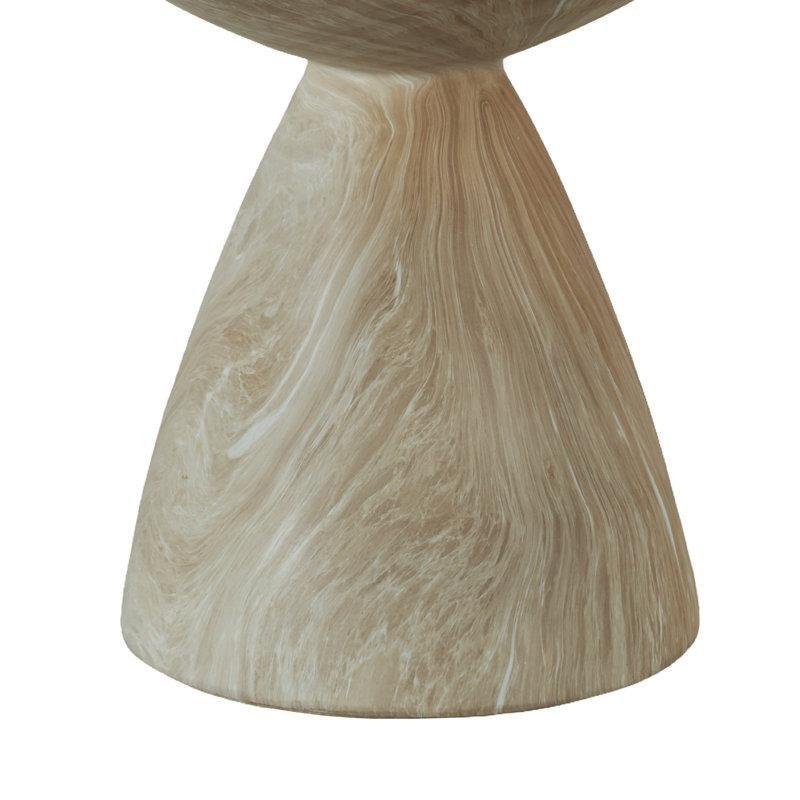 Terrazzo Desenli Yuvarlak Orta Sehpa 45x53 cm Krem Bej - 105631