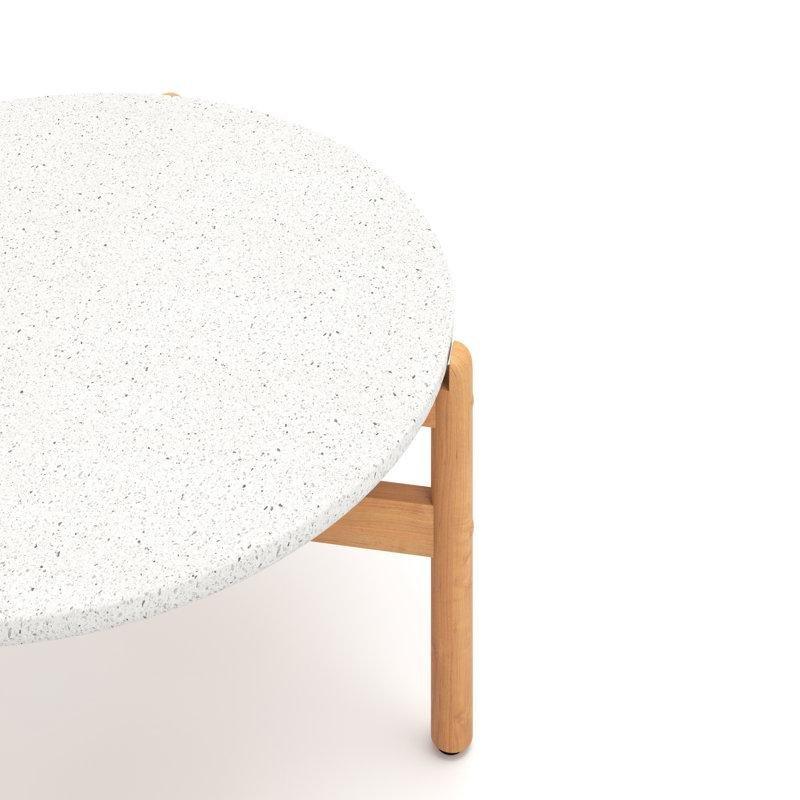 Terrazzo Orta Sehpa Beyaz Akasya 80x80x40 cm - 105640