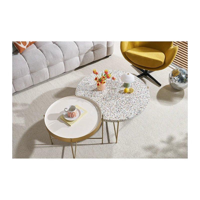 Terrazzo Yuvarlak Orta Sehpa Gold Ayaklı 82 cm - 102252