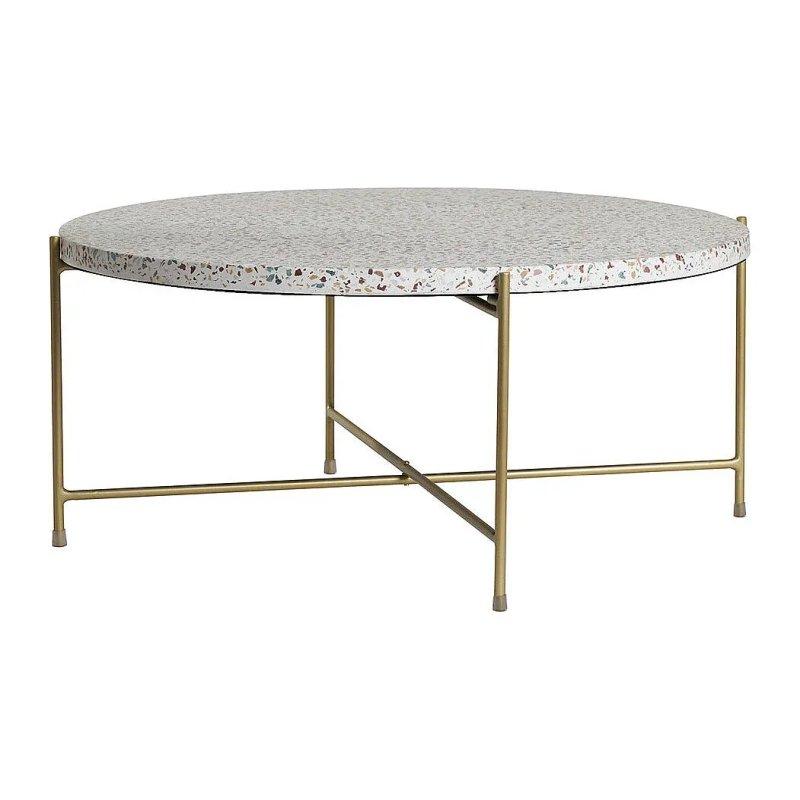 Terrazzo Yuvarlak Orta Sehpa Gold Ayaklı 82 cm - 102252