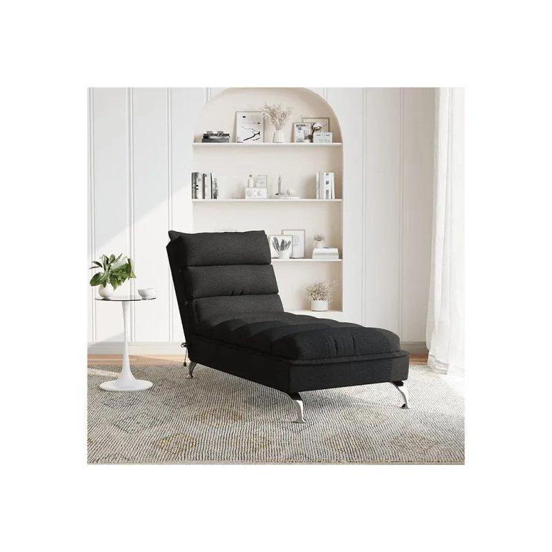 Titreşim Masajlı Kumaş Dinlenme Koltuğu Siyah-134x56x74 cm - 109772