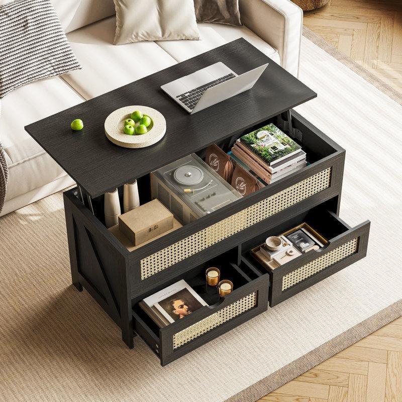 Torron Endüstriyel Ahşap Açılır Akıllı Sehpa 49x95x48 cm - 101454