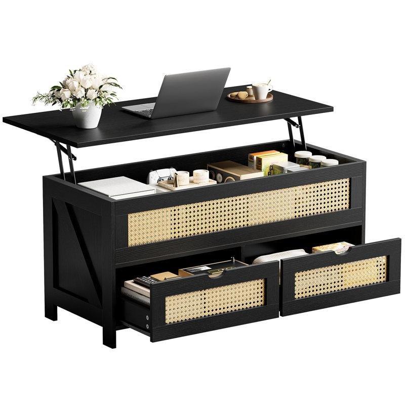 Torron Endüstriyel Ahşap Açılır Akıllı Sehpa 49x95x48 cm - 101454