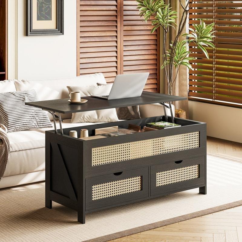 Torron Endüstriyel Ahşap Açılır Akıllı Sehpa 49x95x48 cm - 101454