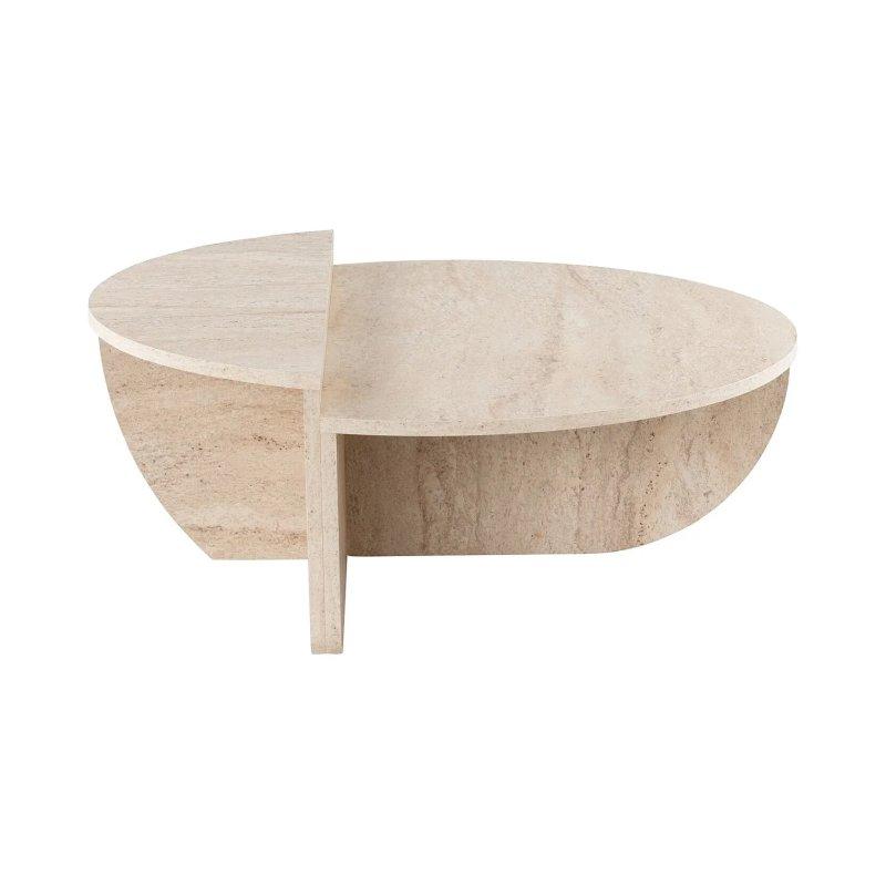 Traverten Beige Ikili Orta Sehpa 90x60 cm - 102150