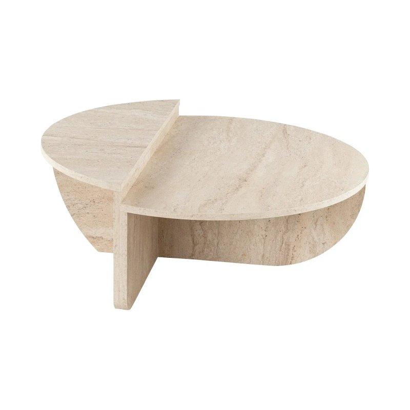 Traverten Beige Ikili Orta Sehpa 90x60 cm - 102150