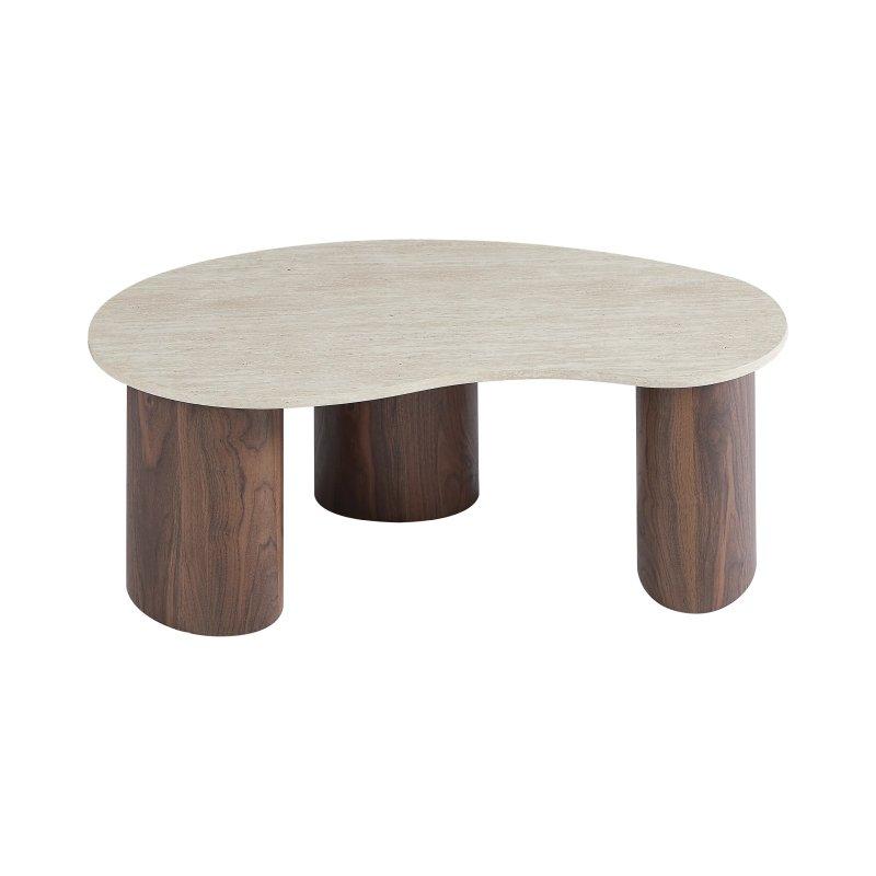 Traverten Efektli MDF Orta Sehpa 120x60x45 cm Bej - 102420