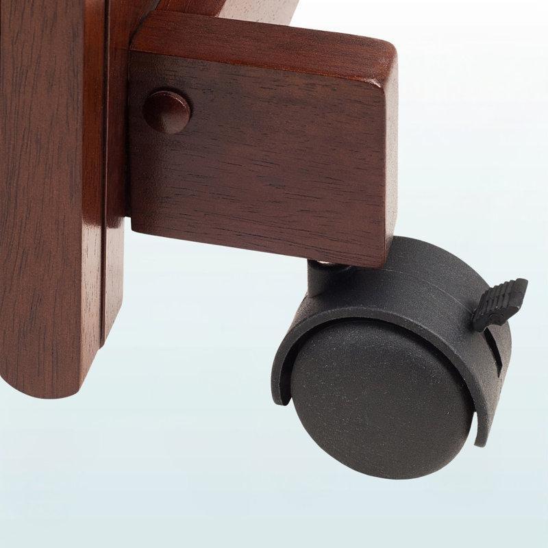 Turner Koyu Kahverengi Masif Ahşap 6 Parça Tekerlekli Çanta Zigon Sehpa Seti 48x36 cm - 108745