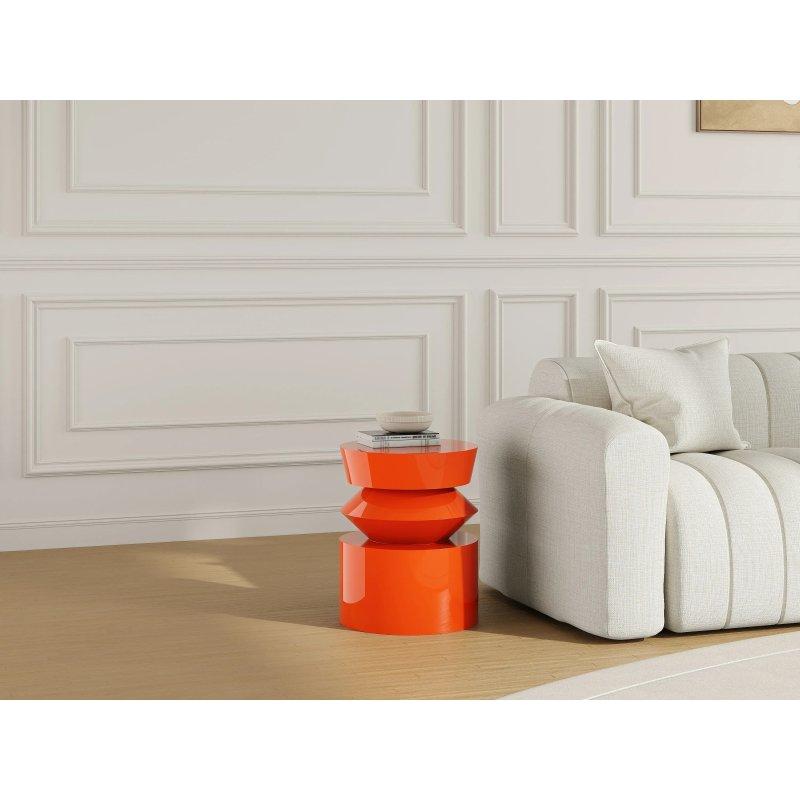 Turuncu MDF Lake Parlak Tasarım Yan Sehpa-40x50x40 cm - 110234