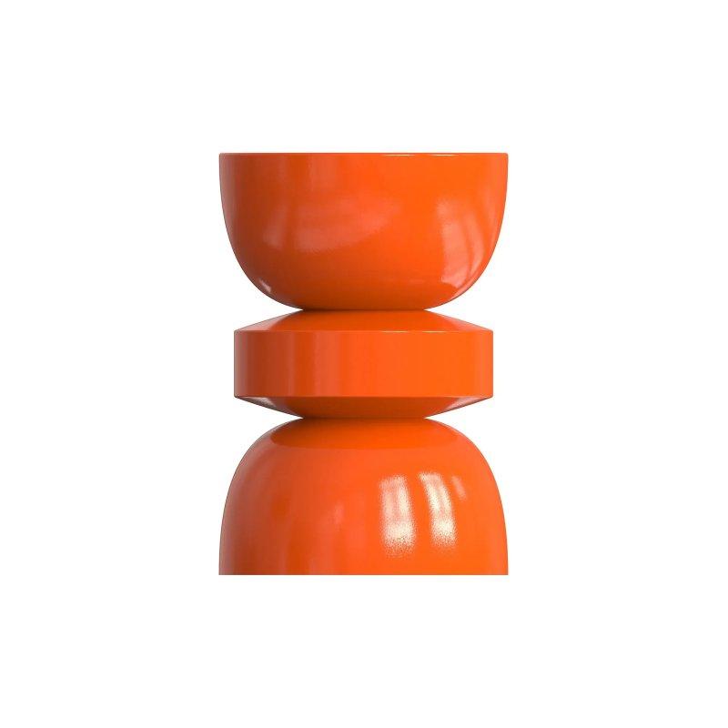 Turuncu Metal Parlak Yüzey Tasarım Yan Sehpa-30x45x30 cm - 110183