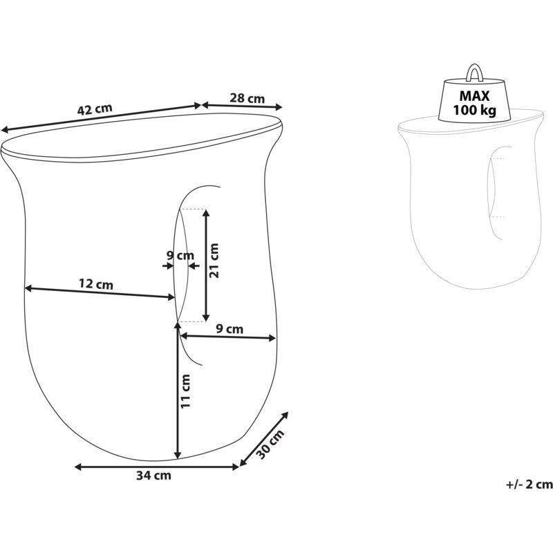 Turuncu Seramik UV Dayanımlı Traverten Yan Sehpa-28x42x46 cm - 112005