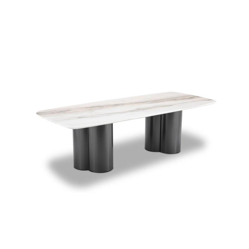 Tütün Pudra Mermer Dikdörtgen Mermer Masa 160x85x75 cm - 91717