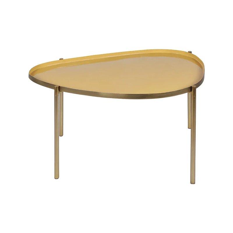 Üçlü Yuvarlak Orta Sehpa Seti Sarı-Petrol-Mavi Renkli 81x62x48 cm - 102180