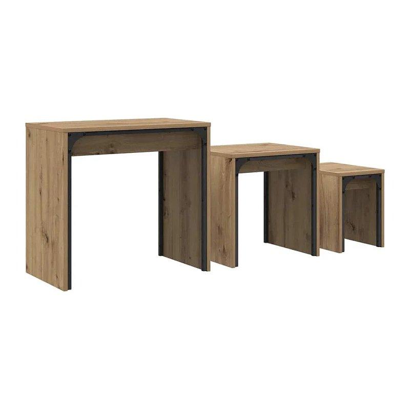 Üçlü Zigon Sehpa Meşe 60 x 35 x 56 cm - 106165