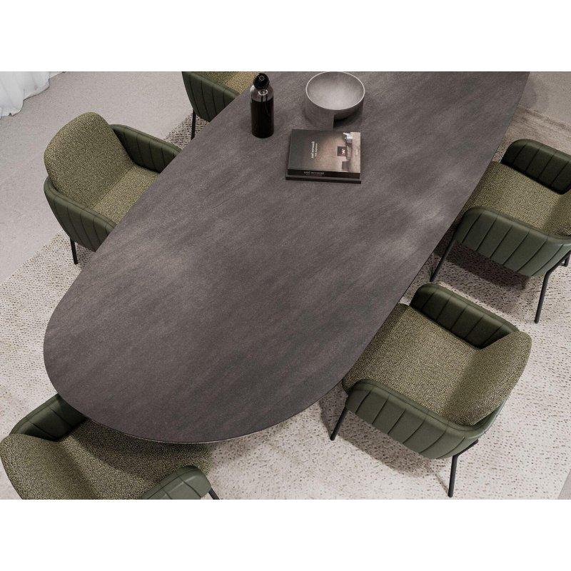 Uzatılabilir Oval Seramik Yemek Masası 180-240x100 cm - 89476