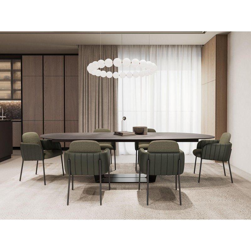 Uzatılabilir Oval Seramik Yemek Masası 180-240x100 cm - 89476