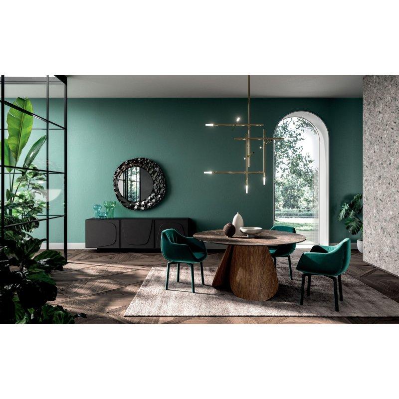 Veliero Fisso Seramik Masa 150 cm Koyu Ahşap Tabanlı - 89599