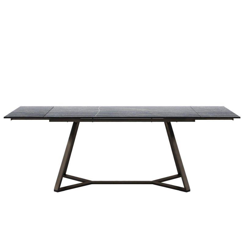 Veneto Seramik Uzatılabilir Yemek Masası 240x98 cm Siyah Metal Ayaklı - 89122