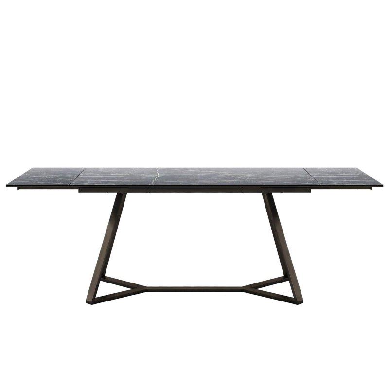 Veneto Seramik Uzatılabilir Yemek Masası 240x98 cm Siyah Metal Ayaklı - 89122