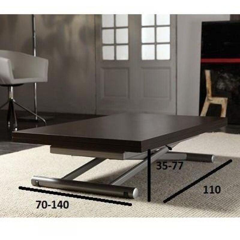 Wengé Endüstriyel Çelik Ayaklı Yüksekliği Ayarlanabilir Yemek Masası Olan Sehpa 110x70 cm - 101778