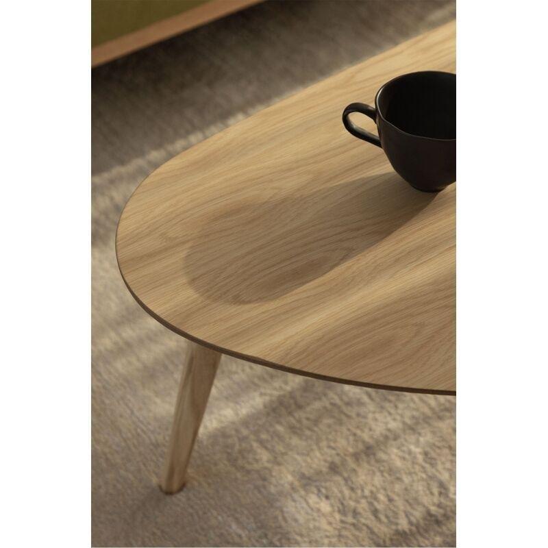 Yavik MDF ve Ahşap Oval Orta Sehpa 120x60 cm Kahverengi - 103265