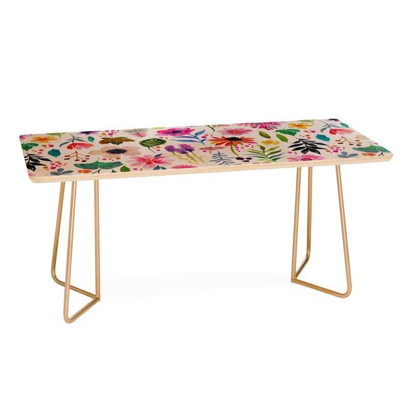 Yeşil Bej Pembe Dikdörtgen Orta Sehpa 97x49x49 cm - 105493