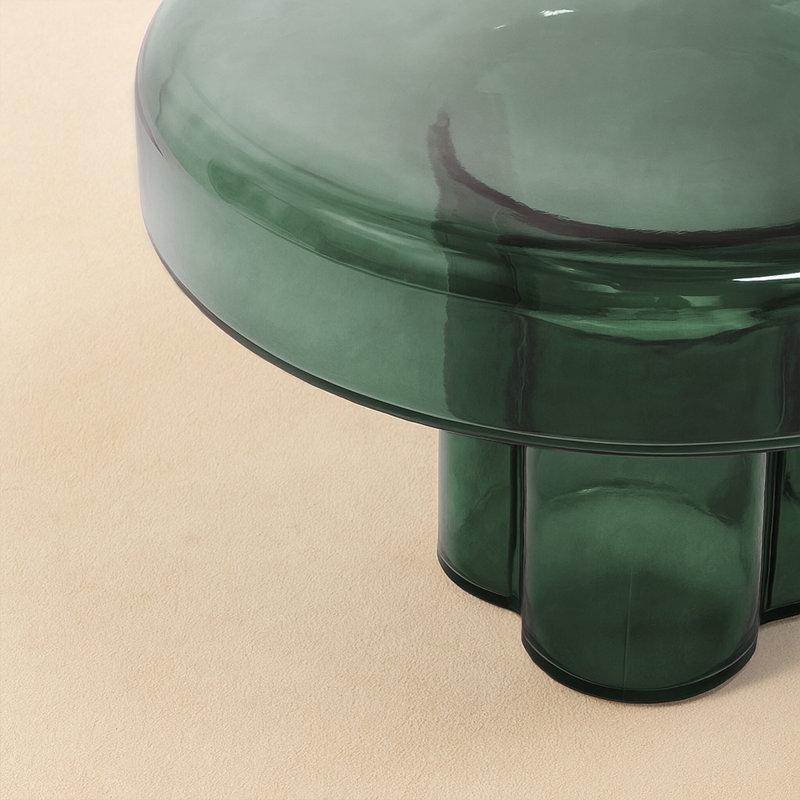 Yeşil Cam Orta Sehpa 53x53x33 cm - 104467