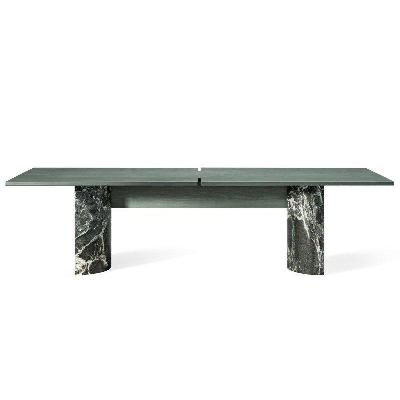 Yeşil Dişbudak ve Verde Alpi Mermer Masa 228x80 cm - 92149