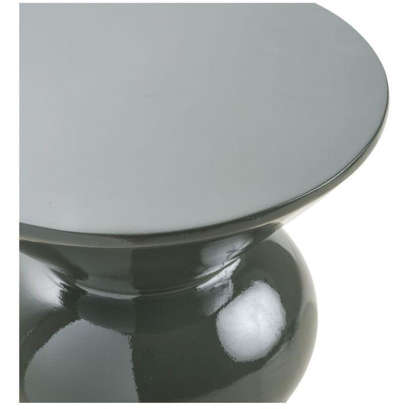 Yeşil Fiberglas Yuvarlak Yan Sehpa-34x34x41 cm - 111885