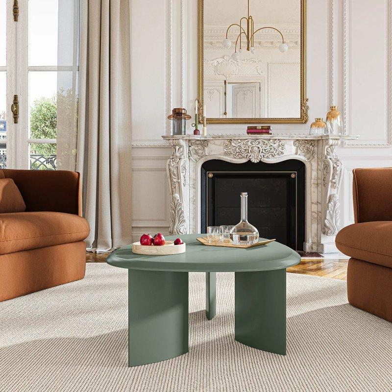 Yeşil Mat Ahşap Orta Sehpa 110x73 cm - 103655