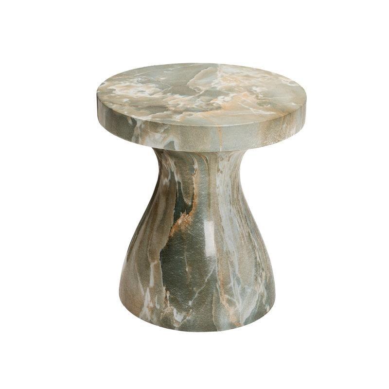 Yeşil Mermer Desenli Beton Zigon Sehpa 43 cm - 108700