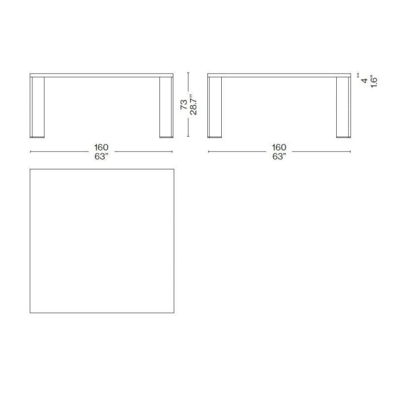 Yeşil Mermer Masa 145x145 cm Kare - 92065
