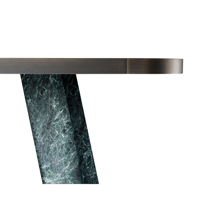 Yeşil Mermer Masa 240x100 cm Dikdörtgen Metal Kenarlı - 91960
