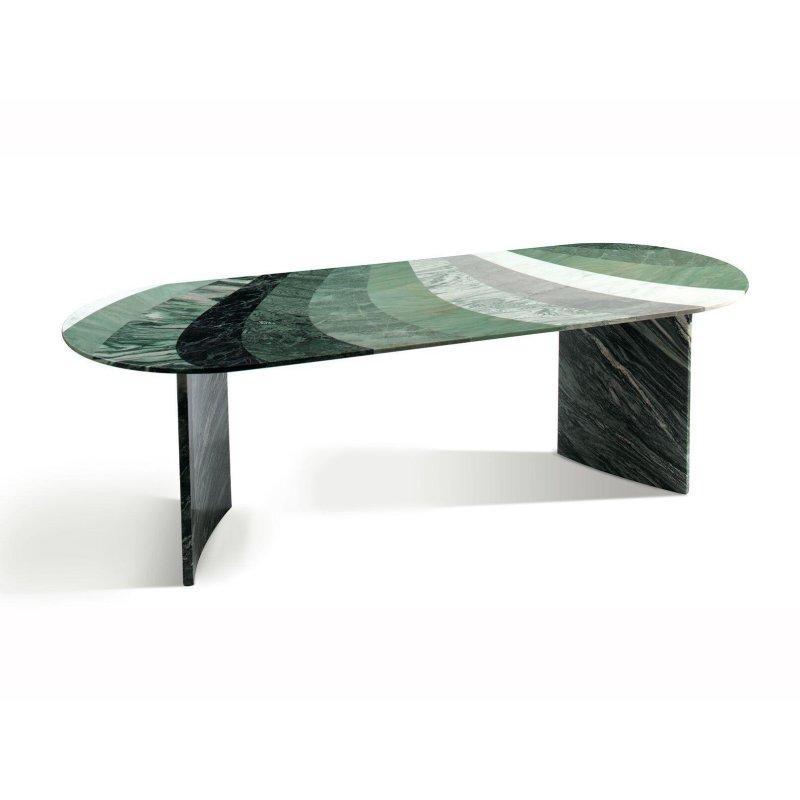 Yeşil Mermer Masa 240x90 cm Oval - 92239