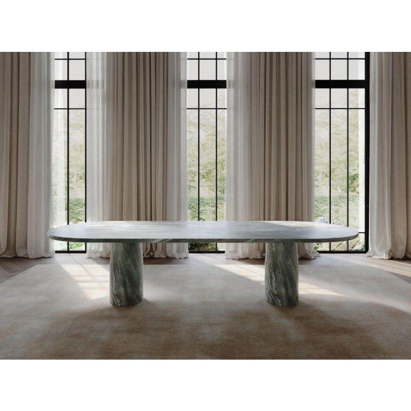 Yeşil Mermer Oval Masa 280x120 cm - 92197